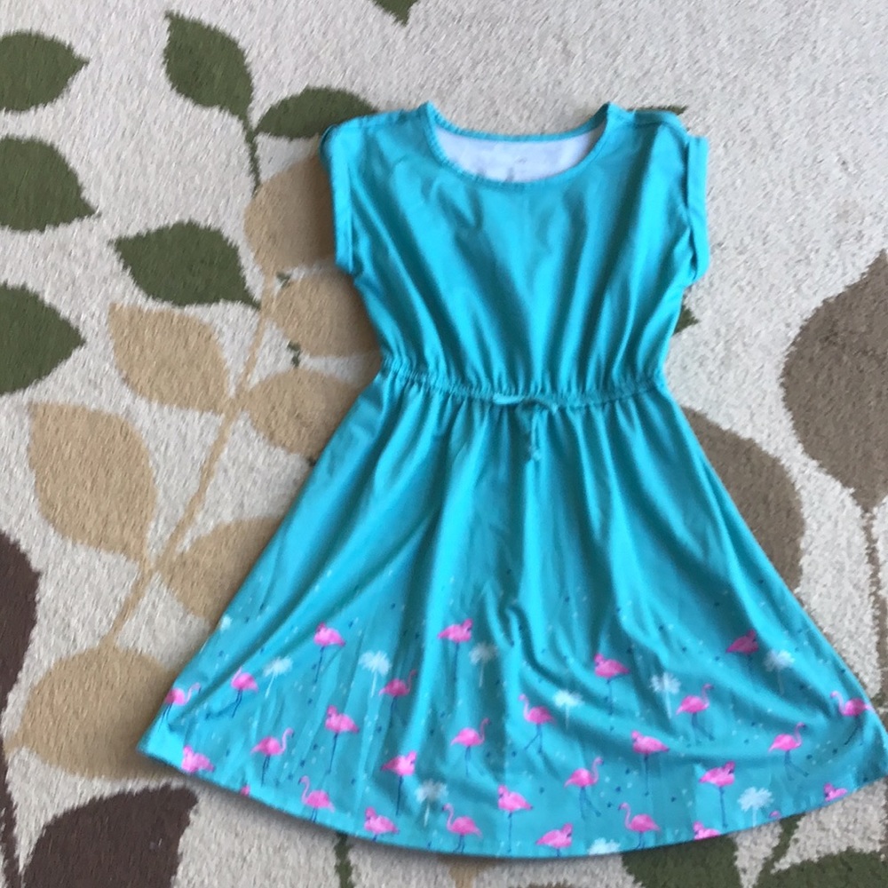 Teal flamingo dress